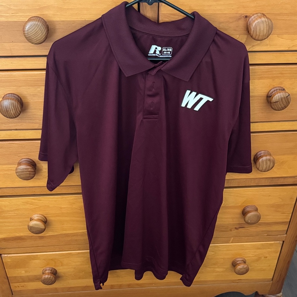 West Texas A&M Russell Athletic Maroon Polo Shirt